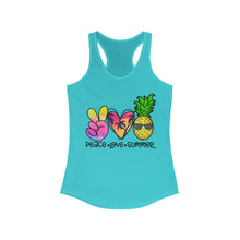 Load image into Gallery viewer, Peace Love Summer (w/Pineapple) - Women's Ideal Racerback Tank