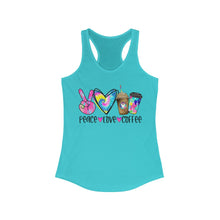 Load image into Gallery viewer, Peace Love Coffee - Women's Ideal Racerback Tank