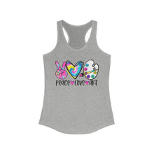 Load image into Gallery viewer, Peace Love Art - Women's Ideal Racerback Tank