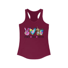 Load image into Gallery viewer, Peace Love Coffee - Women's Ideal Racerback Tank