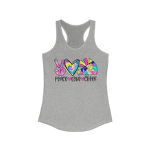 Load image into Gallery viewer, Peace Love Cheer - Women's Ideal Racerback Tank