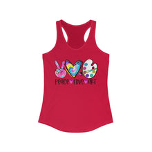 Load image into Gallery viewer, Peace Love Art - Women's Ideal Racerback Tank
