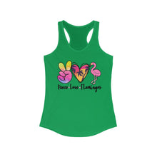 Load image into Gallery viewer, Peace Love Flamingo - Women's Ideal Racerback Tank