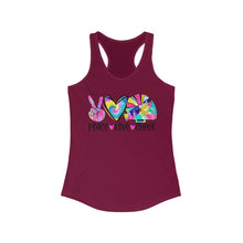 Load image into Gallery viewer, Peace Love Cheer - Women's Ideal Racerback Tank