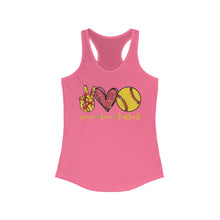 Load image into Gallery viewer, Peace Love Softball - Women's Ideal Racerback Tank