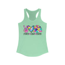 Load image into Gallery viewer, Peace Love Cheer - Women's Ideal Racerback Tank