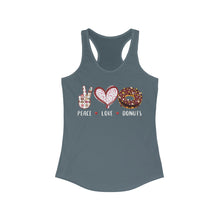 Load image into Gallery viewer, Peace Love Donuts - Women's Ideal Racerback Tank
