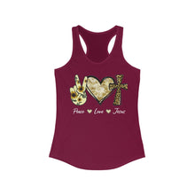 Load image into Gallery viewer, Peace Love Jesus - Women's Ideal Racerback Tank