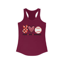 Load image into Gallery viewer, Peace Love Baseball - Women's Ideal Racerback Tank