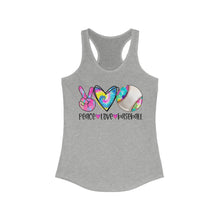 Load image into Gallery viewer, Peace Love Baseball - Women's Ideal Racerback Tank