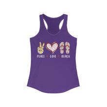 Load image into Gallery viewer, Peace Love Flip Flops - Women's Ideal Racerback Tank