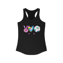 Load image into Gallery viewer, Peace Love Soccer - Women's Ideal Racerback Tank