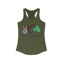 Load image into Gallery viewer, Peace Love Shamrock - Women's Ideal Racerback Tank