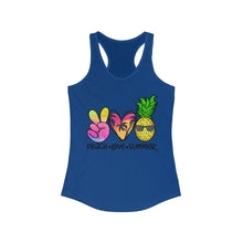 Load image into Gallery viewer, Peace Love Summer (w/Pineapple) - Women's Ideal Racerback Tank