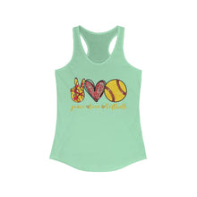 Load image into Gallery viewer, Peace Love Softball - Women's Ideal Racerback Tank
