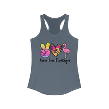 Load image into Gallery viewer, Peace Love Flamingo - Women's Ideal Racerback Tank
