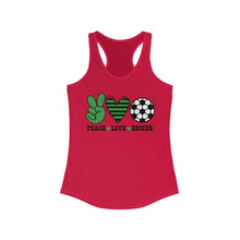 Load image into Gallery viewer, Peace Love Soccer - Women's Ideal Racerback Tank