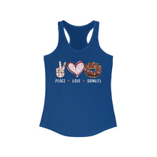 Load image into Gallery viewer, Peace Love Donuts - Women's Ideal Racerback Tank