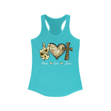 Load image into Gallery viewer, Peace Love Jesus - Women's Ideal Racerback Tank