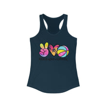 Load image into Gallery viewer, Peace Love Summer (w/Beach Ball) - Women's Ideal Racerback Tank