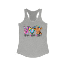 Load image into Gallery viewer, Peace Love Cows - Women's Ideal Racerback Tank
