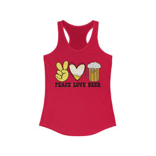 Load image into Gallery viewer, Peace Love Beer - Women's Ideal Racerback Tank