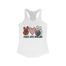 Load image into Gallery viewer, Peace Love Bowling - Women's Ideal Racerback Tank