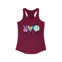 Load image into Gallery viewer, Peace Love Soccer - Women's Ideal Racerback Tank