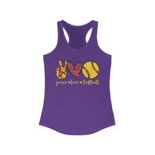 Load image into Gallery viewer, Peace Love Softball - Women's Ideal Racerback Tank