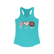 Load image into Gallery viewer, Peace Love Donuts - Women's Ideal Racerback Tank