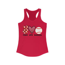 Load image into Gallery viewer, Peace Love Baseball - Women's Ideal Racerback Tank