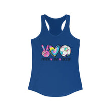 Load image into Gallery viewer, Peace Love Soccer - Women's Ideal Racerback Tank