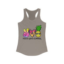 Load image into Gallery viewer, Peace Love Summer (w/Pineapple) - Women's Ideal Racerback Tank