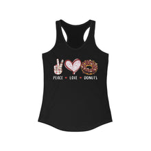 Load image into Gallery viewer, Peace Love Donuts - Women's Ideal Racerback Tank