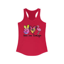 Load image into Gallery viewer, Peace Love Flamingo - Women's Ideal Racerback Tank