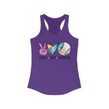 Load image into Gallery viewer, Peace Love Baseball - Women's Ideal Racerback Tank