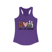 Load image into Gallery viewer, Peace Love Bowling - Women's Ideal Racerback Tank