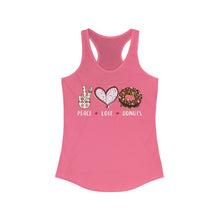 Load image into Gallery viewer, Peace Love Donuts - Women's Ideal Racerback Tank
