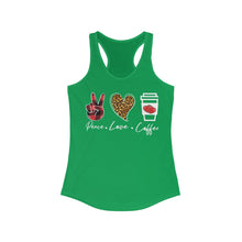 Load image into Gallery viewer, Peace Love Coffee - Women's Ideal Racerback Tank