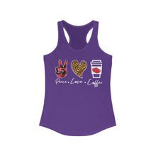 Load image into Gallery viewer, Peace Love Coffee - Women's Ideal Racerback Tank