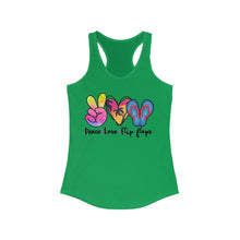 Load image into Gallery viewer, Peace Love Flip Flops - Women's Ideal Racerback Tank