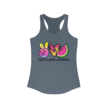 Load image into Gallery viewer, Peace Love Summer (w/Watermelon) - Women's Ideal Racerback Tank