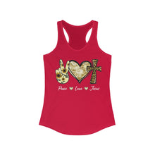 Load image into Gallery viewer, Peace Love Jesus - Women's Ideal Racerback Tank