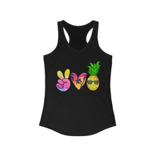 Load image into Gallery viewer, Peace Love Summer (w/Pineapple) - Women's Ideal Racerback Tank