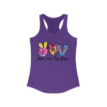 Load image into Gallery viewer, Peace Love Flip Flops - Women's Ideal Racerback Tank