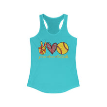 Load image into Gallery viewer, Peace Love Softball - Women's Ideal Racerback Tank
