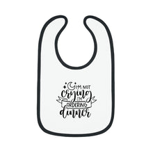 Load image into Gallery viewer, I'm not crying Baby Contrast Trim Jersey Bib
