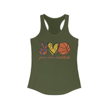 Load image into Gallery viewer, Peace Love Basketball - Women's Ideal Racerback Tank