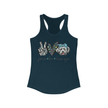 Load image into Gallery viewer, Peace Love Lhasa Apso - Women's Ideal Racerback Tank