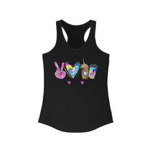 Load image into Gallery viewer, Peace Love Coffee - Women's Ideal Racerback Tank